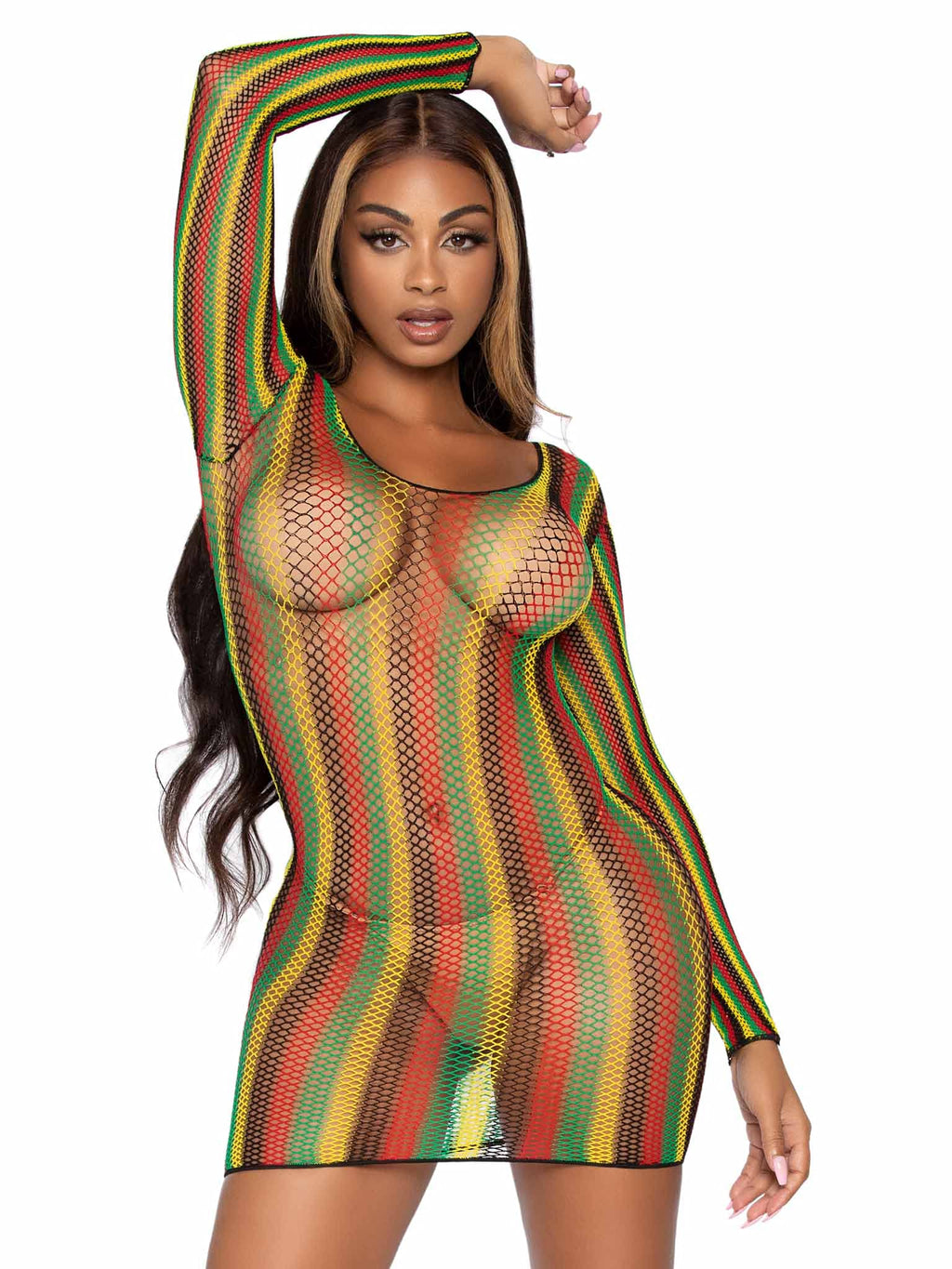 Rasta Net Long Sleeve Mini Dre - O/S / Multicolor