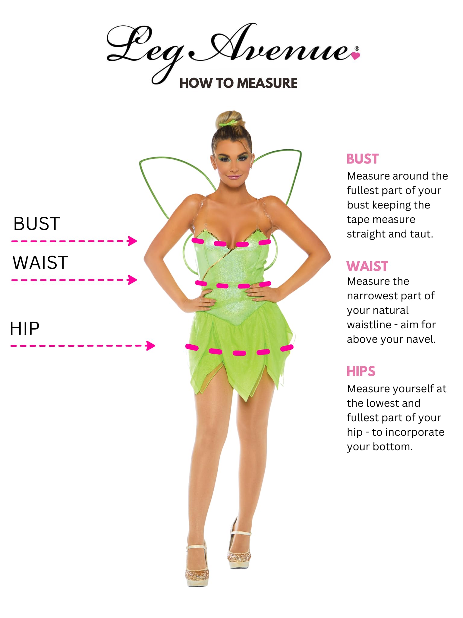 Leg Avenue 4Pc.Pretty Pixie, Includes Sna Green Color