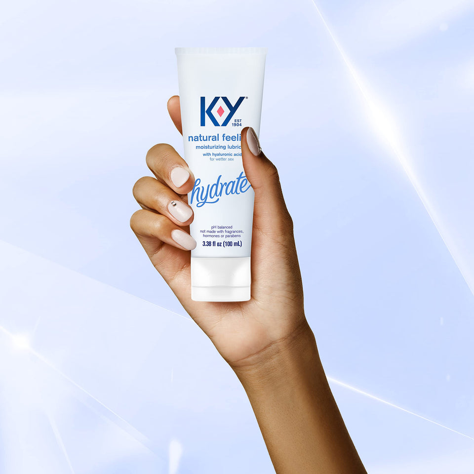 Water Based Lube K-Y Natural Feeling 3.38 Fl Oz Personal Lubricant For Adult Couples, Men, Women, Pleasure Enhancer, Vaginal Moi