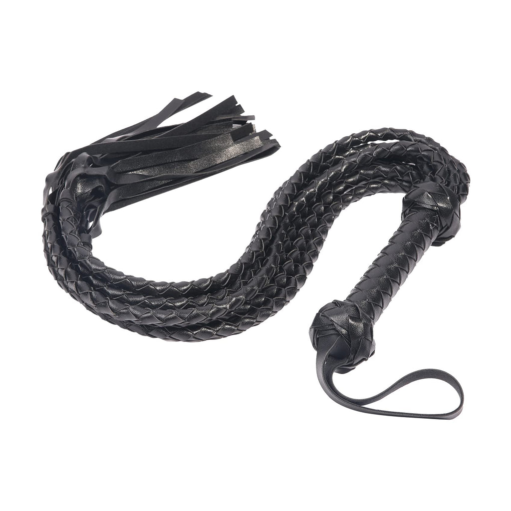 VENESUN Bondage Spanking Flogger, 31.5inch Faux Leather Whips for Adult BDSM Play, Black