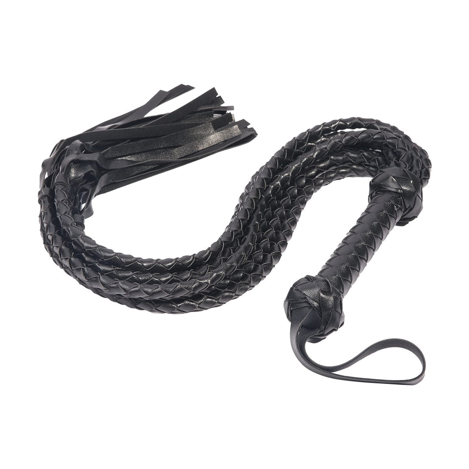 VENESUN Bondage Spanking Flogger, 31.5inch Faux Leather Whips for Adult BDSM Play, Black