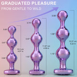 YOOMAI 3 Pcs Metal Anal Butt Plugs Adult Sex Toys,Alloy Butt Beads with Heart Shaped Base, Jewelry Design Anal Beads for Men Wom