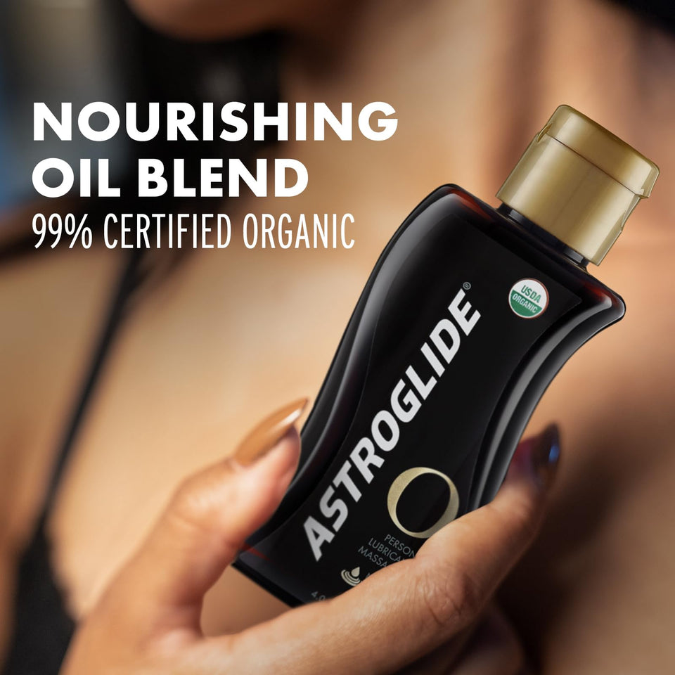Astroglide O Organic, Essential Oil Based Personal Lubricant And Massage Oil, 4 Oz.