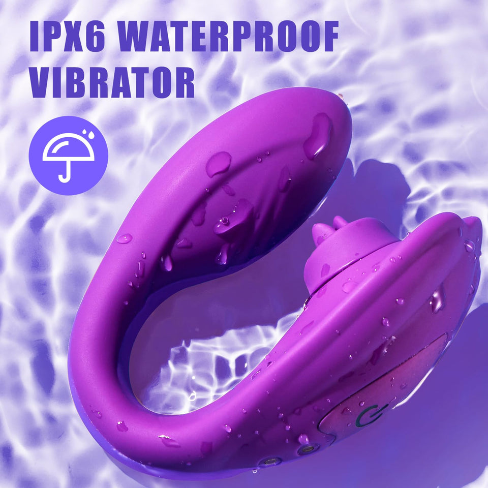 Remote Clitoral G-Spot Vibrator,Couples Vibrator with 10 Tongue Licking and 10 Vibration Modes Female Stimulator,Vibrating Sex T