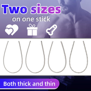 Kutocesy Double Head Stainless Steel Penis Plug Extra Long Pull Bead Urethral Dilator Double Urethra Toys Male Masturbation Sex