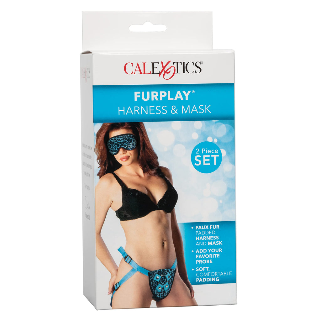Furplay Harness And Mask - Blue Leopard