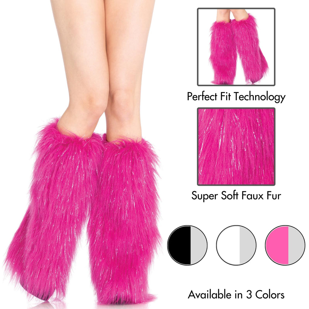 Furry Metallic Shimmer Leg Warmers