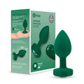 B-Vibe Vibrating Anal Jewel - Remote Control Anal Plug Vibrator, Butt Plug and Sex Toys for Adults - Emerald Green M/L