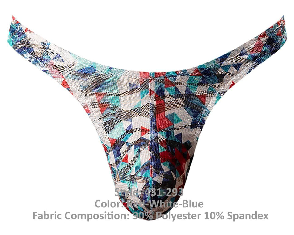 Your Lace Or Mine Bong Thong Red White & Blue S/M