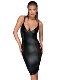 Noir Powerwetlook top with Lacing M F15500002
