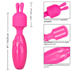 CalExotics Tiny Teasers Bunny - Waterproof Bullet Vibrator with Removable Rabbit Tip - Adult Pocket Vibrator Toys for Couples -