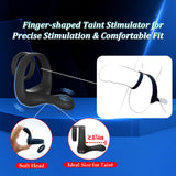 Vibrating Cock Ring Taint Stimulator, Silicone Pleasure Penis Ring Vibrator Couples Adult Sex Toys for Men, Dual Motors 9 Vibrat