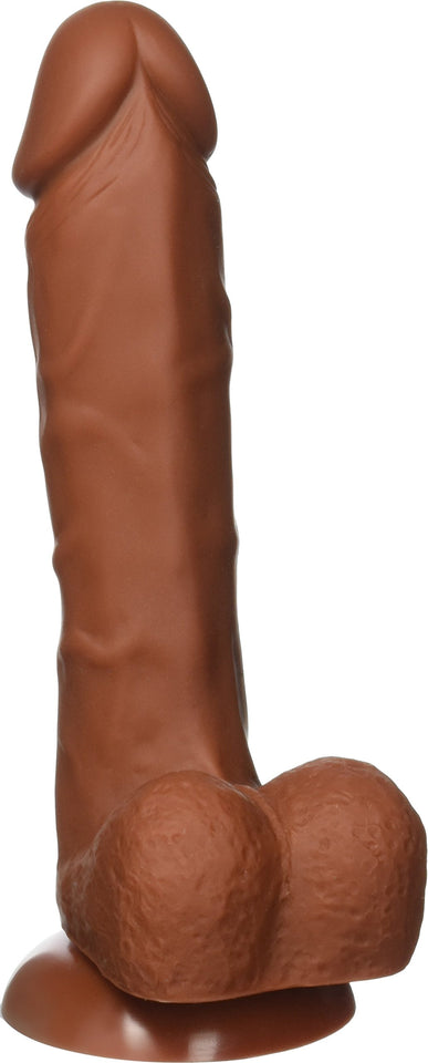 Cloud 9 Novelties 8 Inch Silicone Odorless Dildo With C-Rings (Brown)