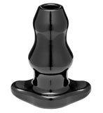 PerfectFit Brand Double Tunnel Plug Hollow Butt Plug PFBlend TPRSilicone Use for Anal Training Black XLarge