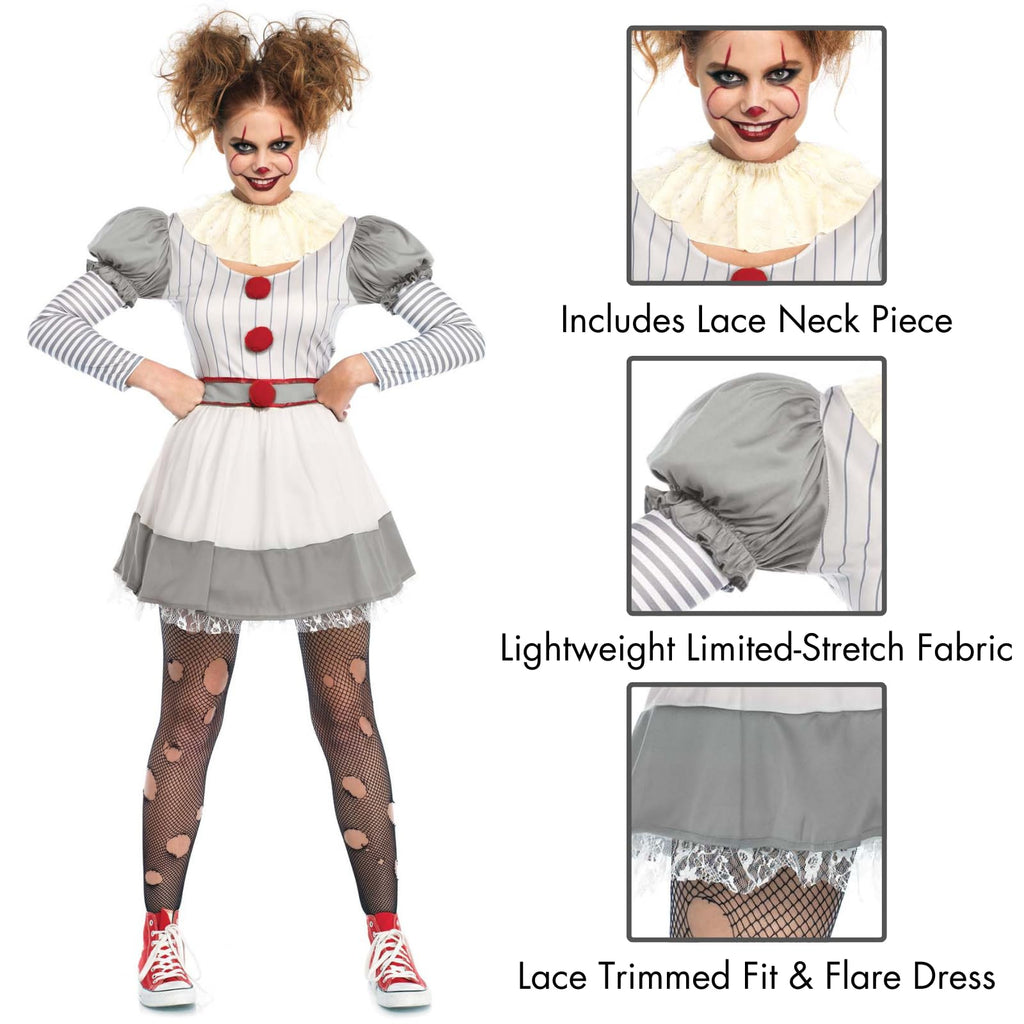 Leg Avenue 2Pc Creepy Clown, Includes Str Multicolor Color