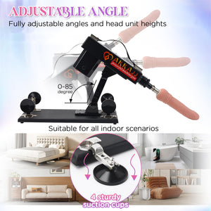 Powerful Sex Machine Automatic Retractable & Thrusting Machine Adult Sex Toys With Various Attachments Black