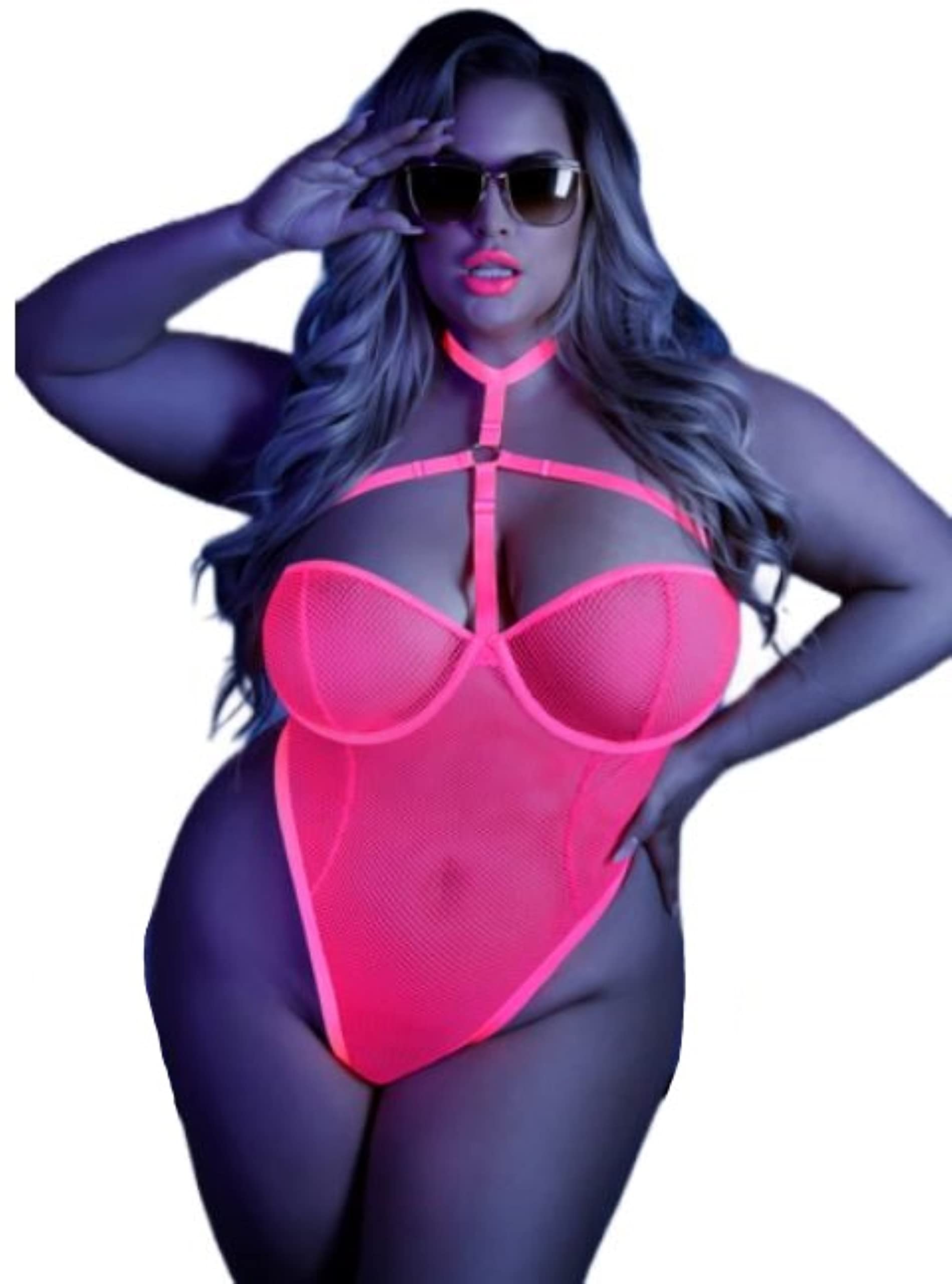 Glow All Nighter Harnessed Bodysuit Lxl