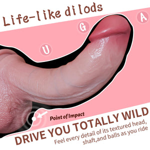 Long Thick Dildo for G-Spot Stimulation, Huge Realistic Penis with Suction Cup for Hands-Free Play, Fanmorph Real Dildo, Perfect
