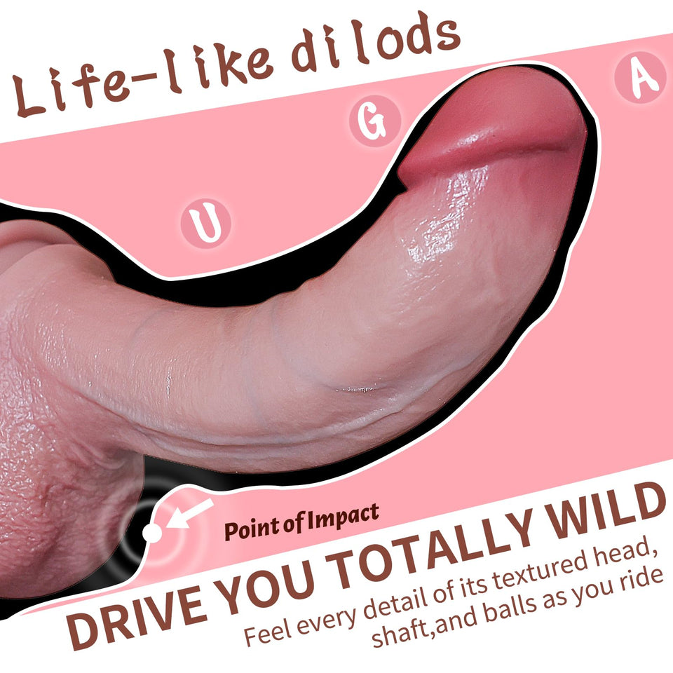Long Thick Dildo for G-Spot Stimulation, Huge Realistic Penis with Suction Cup for Hands-Free Play, Fanmorph Real Dildo, Perfect
