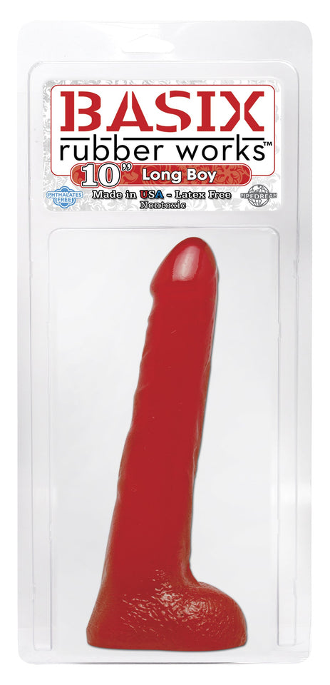Basix Rubber Works 10-Inch Long Boy, Red