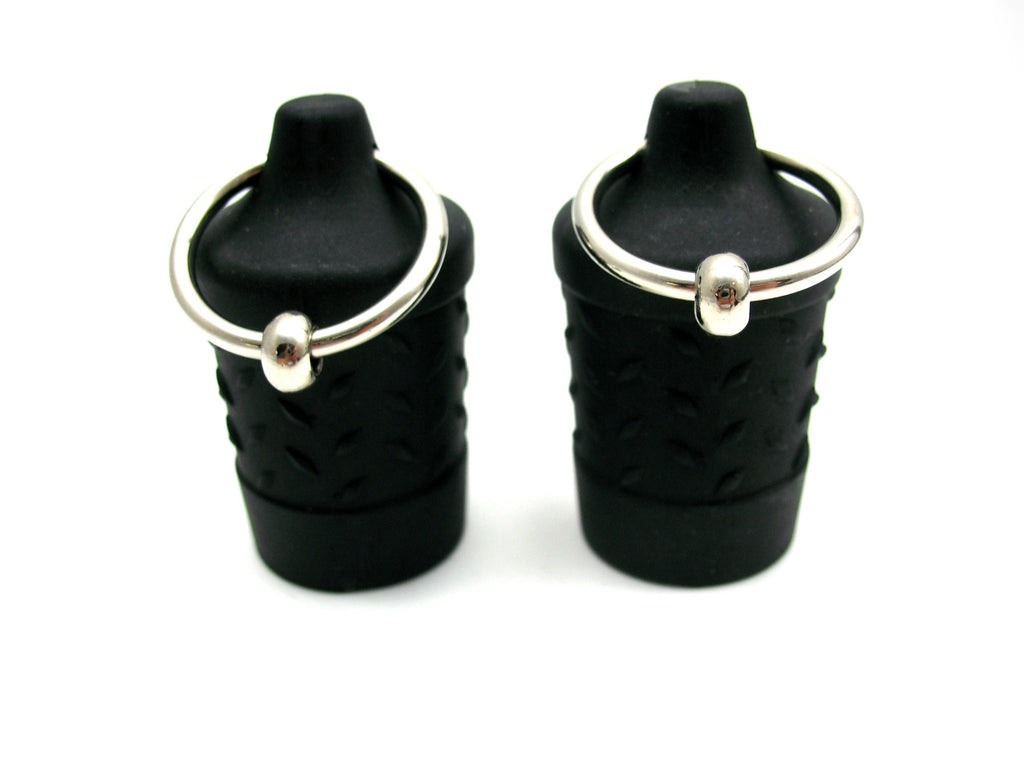 M2M Nipple Sucker Silicone With Ring, Black 1.4 Ounce