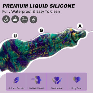 10.24 '' Squirting Monster Dildo Fantasy Ejaculating Dog Knot Penis,Silicone Realistic Tentacle Dildo Dragon Cock W/Enema Bulb,T