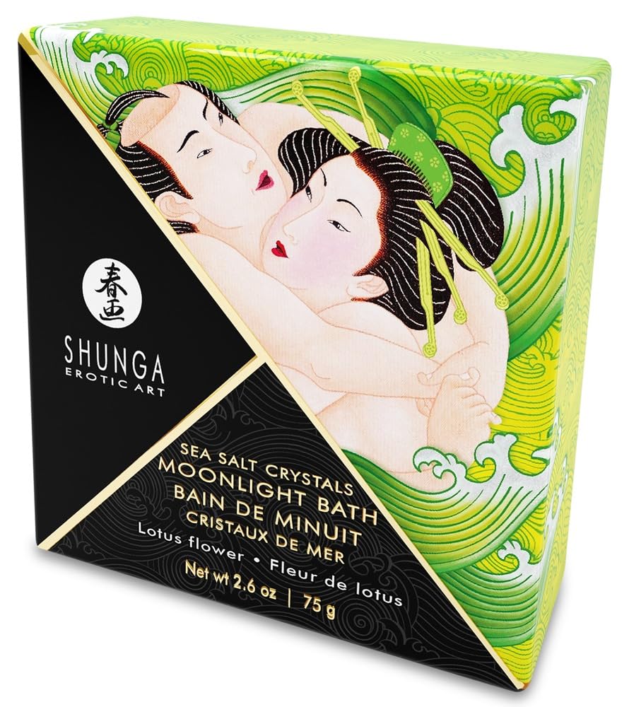 Shunga Moonlight Bath Sea Salt Crystals-Lotus Flower 2.6Oz
