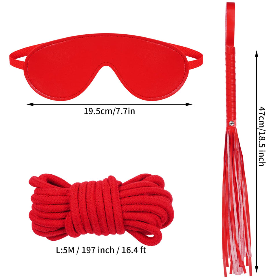 15Pcs Bondage Restraints Sex Toys Adult Games Kit SM Fetish Bed Restraints Set for Beginners Cuffs Blindfold Spanking Nipple Cla