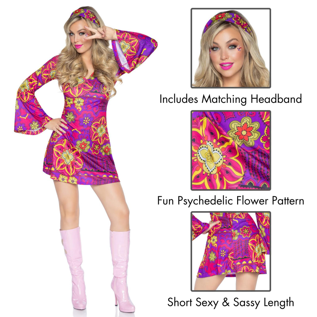 2Pc. Retro Print Bell Sleeves