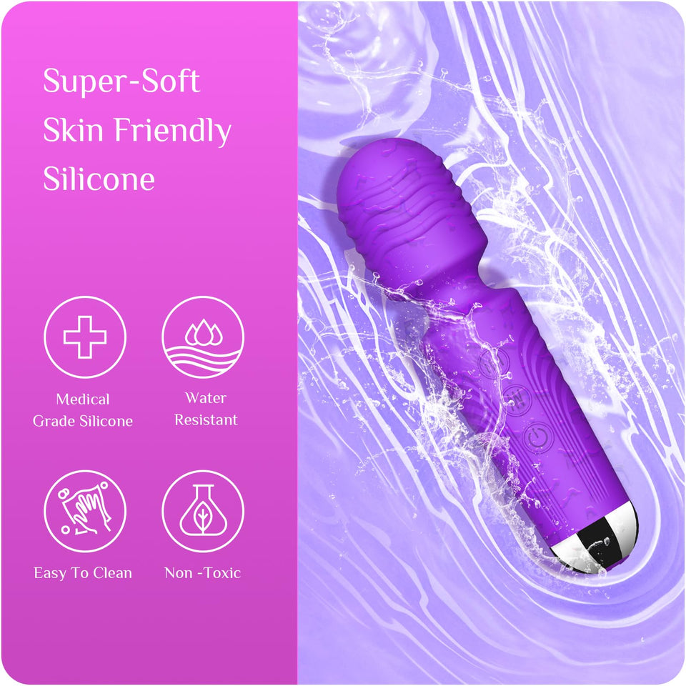 SANJIANKE Small Vibrator Wand - Sex Toys, Clit Stimulator Vibrators for Woman, Gifts for Women,20 Patterns & 8 Speeds of Pleasur