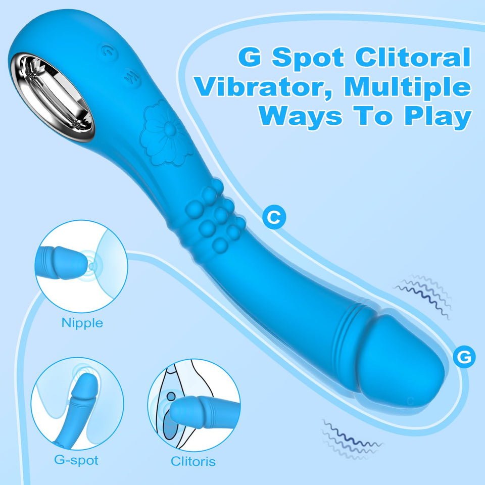 G Spot Vibrator Dildos Adult Sex Toys - Dildo for Woman with 10 Modes Powerful Vibrating & Click Super Mode, IRKEAC Clitoral Sti