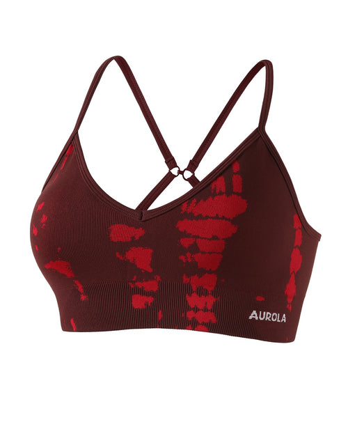 AUROLA Serpent Seamless Sports Bras for Women,Backless Padded Strappy Workout Gym Yoga Crop Tops,Saffron,S