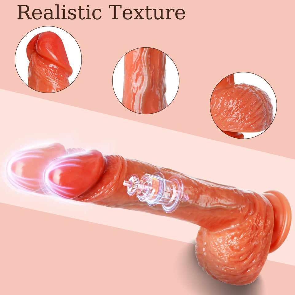 Thrusting Dildo Vibrator Sex Toys - Adult Sex Toys Realistic Dildos G Spot Anal Vibrator with 3 Thrusting & 5 Vibrating Modes &