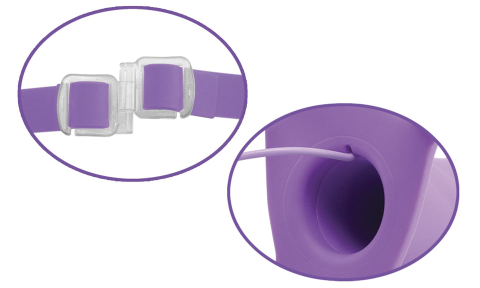 Pipedream Fetish Fantasy Elite Vibrating 8 Hollow Strap On  Purple
