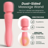 Quinn Wellness Adult Sex Toy Groove - Dual-Sided Heating Vibrator Wand - 12 Modes & 5 Speeds on Head & Tail - G-Spot & Clitoral