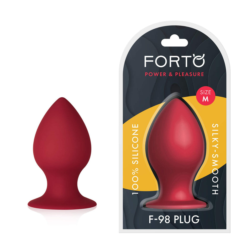 Forto Silicone F98 Butt Plug For Men And Women  Erotic Anal Plug Dildo Silicone  Red  Medium