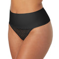 Maidenform Womens Tame Your Tummy Panties, Firm Control Shapewear Thong, Cool Comfort, Black Swing Lace, XX Large