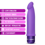 Blush Purity - 7.5 Inch Platinum Cured Puria Silicone G Spot Vibrator Dildo - Enveloped in Satin Smooth Ultrasilk - Powerful, No