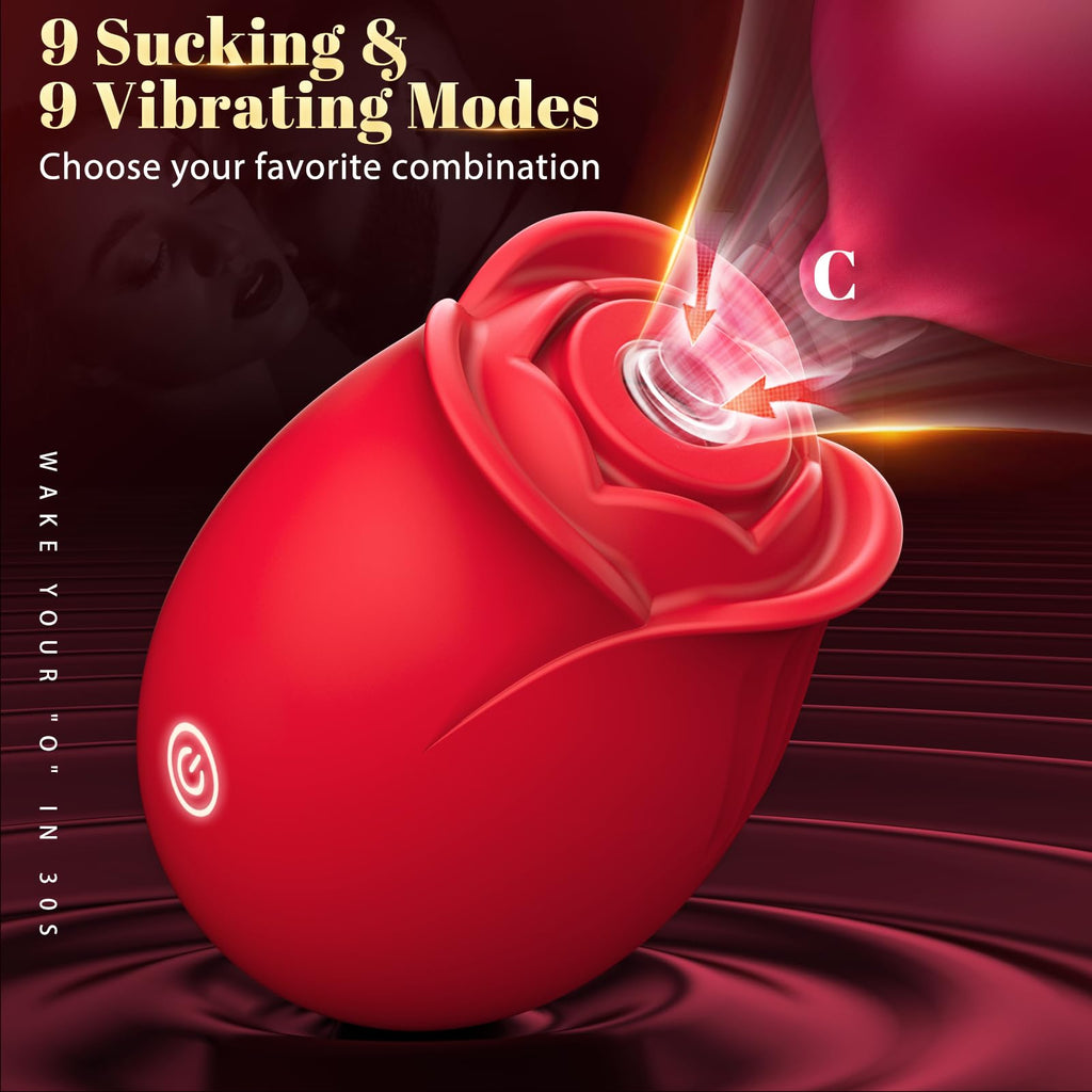 Gasevimo Sex Toys Vibrator Adult Toy - APP Control Rose Sex Toy Adult Toys with 9 Sucking & 9 Vibrating Modes for Women Nipple T