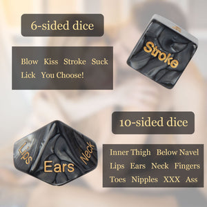 Sex Dice for Adult Couples Date Ideas Sex Games, 4pcs Couple Sex Toys-Black