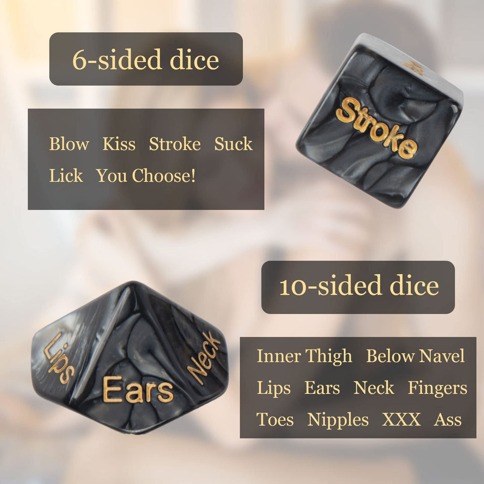 Sex Dice for Adult Couples Date Ideas Sex Games, 4pcs Couple Sex Toys-Black
