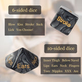 Sex Dice for Adult Couples Date Ideas Sex Games, 4pcs Couple Sex Toys-Black