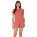 Hanes Womens Originals 2-Piece Lounge, Supersoft Cropped Baby Doll Tee & Sleep Shorts Loungewear Set, Natural Cedar/Natural Ced