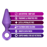 Blush Luxe Candy Rimmer - Platinum Cured Puria Silicone Anal Plug For Butt Play - Ultrasilk Smooth - Sturdy Pull Ring For Safety