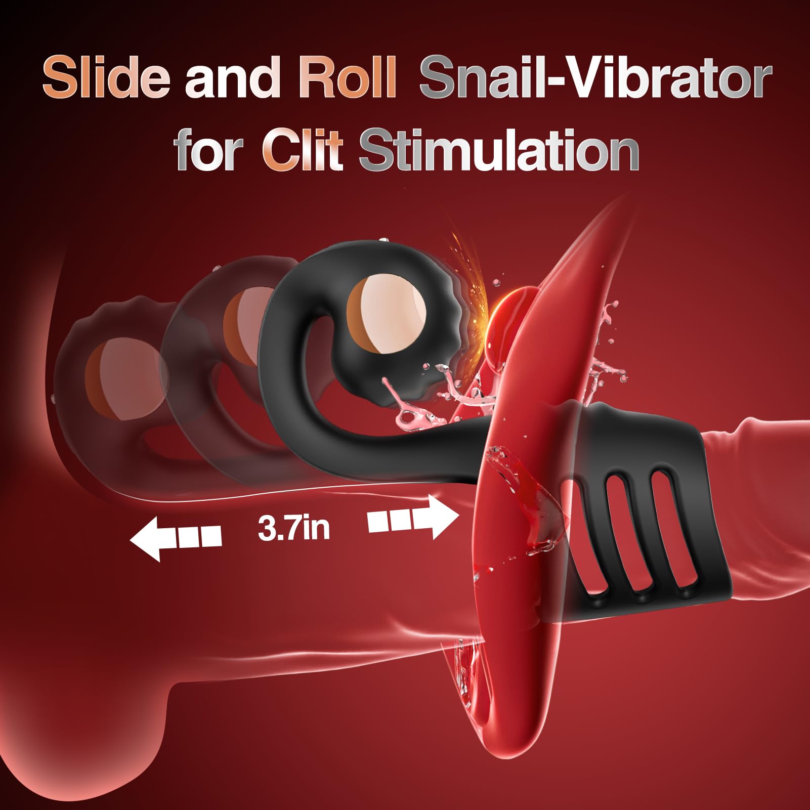 FYSHAVO Penis Ring Vibrator for Couples - Vibrating Cock Ring Sleeve with Snail-Shaped Vibrator Male Sex Toys, 10 Modes Remote C