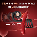 FYSHAVO Penis Ring Vibrator for Couples - Vibrating Cock Ring Sleeve with Snail-Shaped Vibrator Male Sex Toys, 10 Modes Remote C