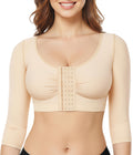 BRABIC Upper Arm Shaper for Women Fajas Post Surgery Compression Sleeves Front Closure Bra Arm Lipo Shapewear Tops(Beige, Large)