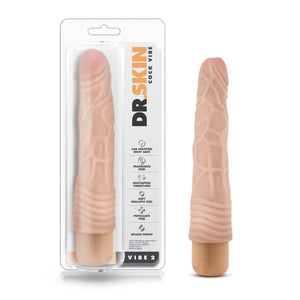 Blush Dr Skin Vibe 2 - Feels Real Realistic 9 Inch Long Vibrating Dildo - 1.5 In. Width - Ipx7 Waterproof - Soft Body Safe - Mul