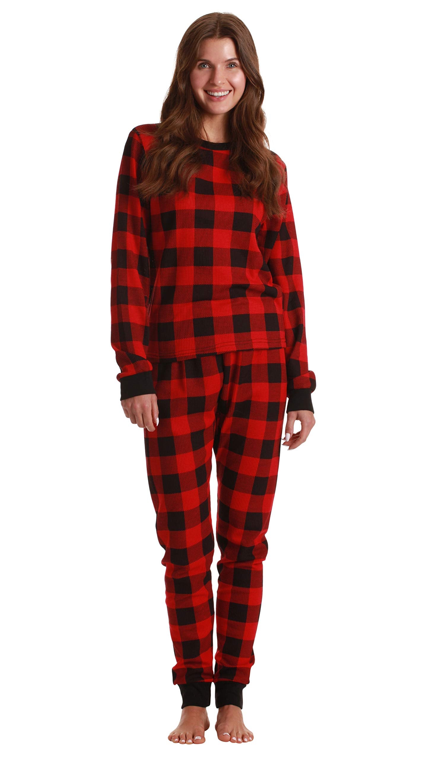 Just Love Womens Tie Dye Two Piece Thermal Pajama Set 6962-10195-RED-XXXL