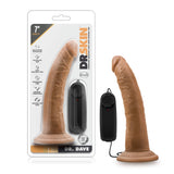 Blush Novelties Dr. Skin Dr Dave - 7 Inch Remote Controlled Vibrating Realistic Dildo - Strap On Compatible Suction Cup for Hand